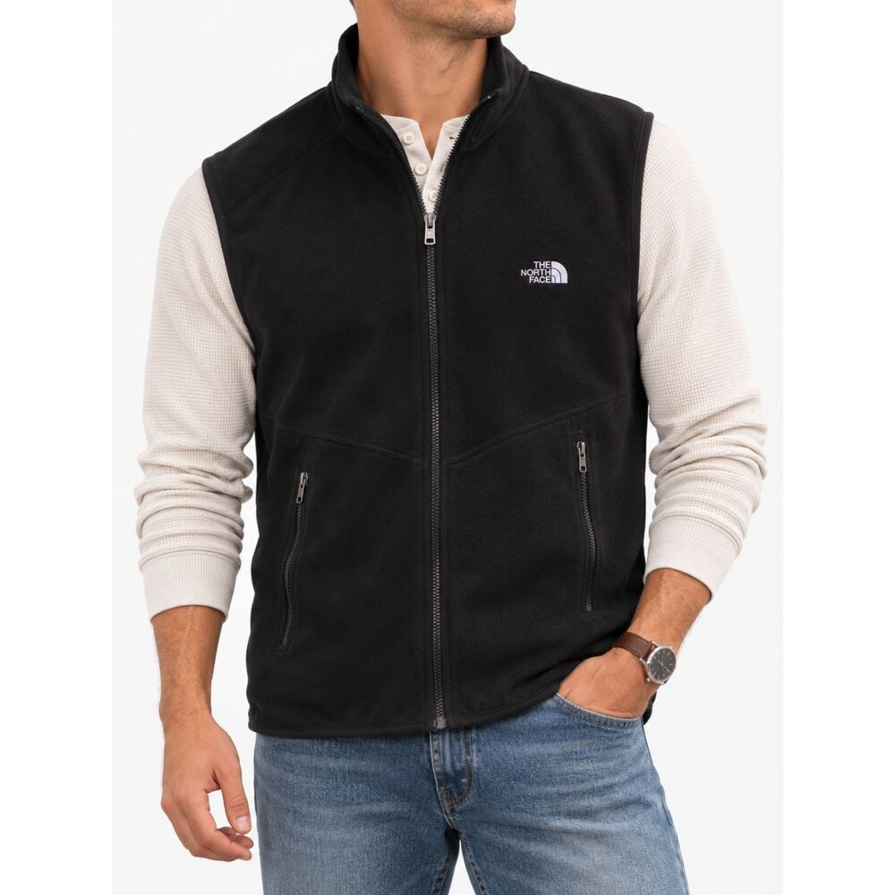 The North Face Soft Shell Vest Men's Large Black Full Zip Outdoor Hiking Core